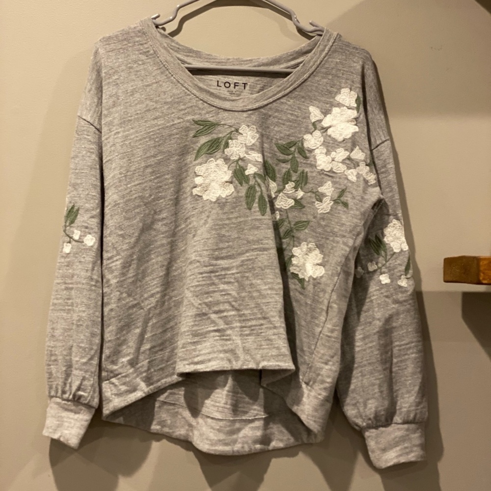 Floral Embroidered Crew Neck